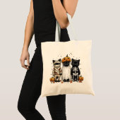 Grappige drie Halloween katten Tote Bag (Voorkant (product))