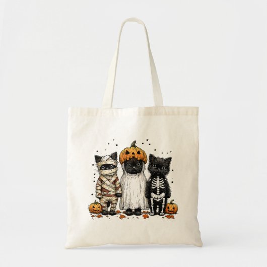 Grappige drie Halloween katten Tote Bag (Voorkant)