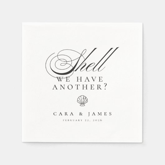 Grappige Drink Beach Shell bruiloft cocktail Servet (Voorkant)