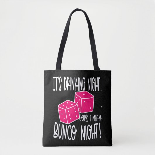 Grappige Drink Bunco nacht Tote Bag (Voorkant)