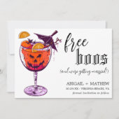 Grappige Drink Gratis Boos Foto Halloween Bruiloft Save The Date (Voorkant)