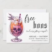 Grappige Drink Gratis Boos Foto Halloween Bruiloft Save The Date (Voorkant)