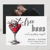 Grappige Drink Gratis Boos Foto Halloween Bruiloft Save The Date (Voorkant / Achterkant)