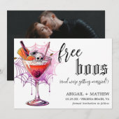 Grappige Drink Gratis Boos Foto Halloween Bruiloft Save The Date (Voorkant / Achterkant)