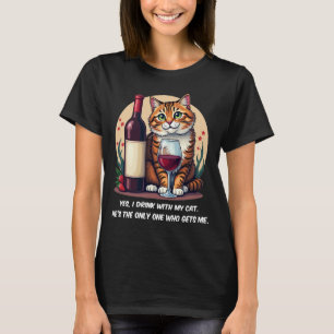 Grappige Drink met My Cat Wine Lover T-shirt