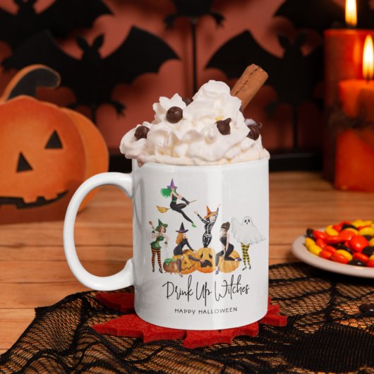 Grappige 'Drink Up Witches' Halloween Koffiemok