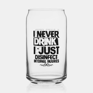 Grappige drink woordkunst drink blikvorm glas