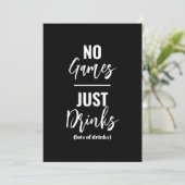 Grappige Drinken Geen Spellen Vrijgezellenfeest Kaart (Staand voorkant)