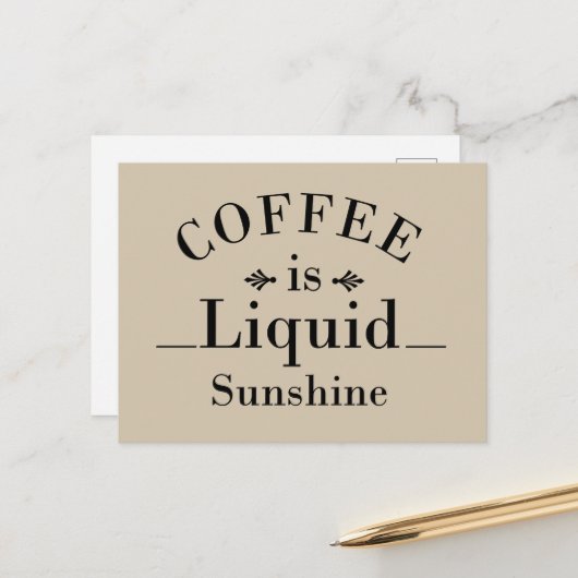 Grappige drinker gezegden over koffie feestdagenkaart (Voorkant / Achterkant in situ)