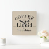 Grappige drinker gezegden over koffie vierkante klok (Huis)