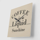 Grappige drinker gezegden over koffie vierkante klok (Hoek)