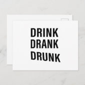 Grappige drinkspreuken over whiskey drinker briefkaart (Voorkant / Achterkant)