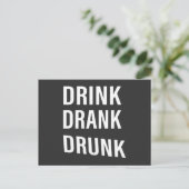 Grappige drinkspreuken over whiskeydrinker briefkaart (Staand voorkant)