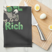 Grappige Drip Dog Geld Quote Theedoek (Quarter Fold)