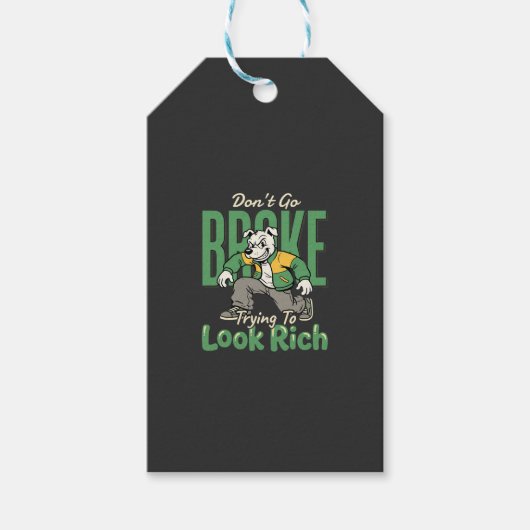 Grappige Drip Hond Geld Citaat Cadeaulabel (Voorkant)