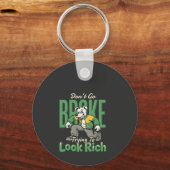 Grappige Drip Hond Geld Citaat Sleutelhanger (Voorkant)