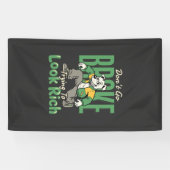 Grappige Drip Hond Geld Citaat Spandoek (Horizontaal)