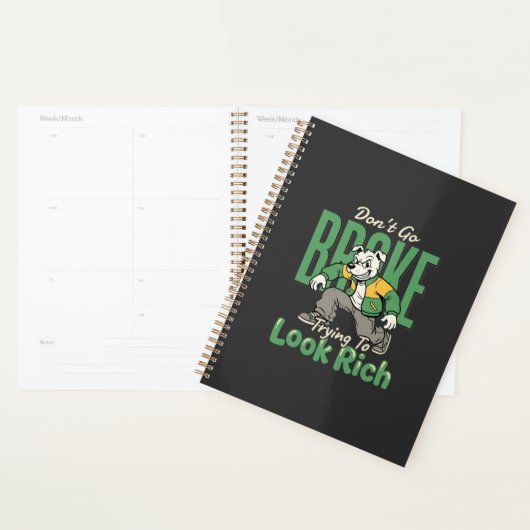 Grappige Drip Hond Geld Quote Planner (Display)