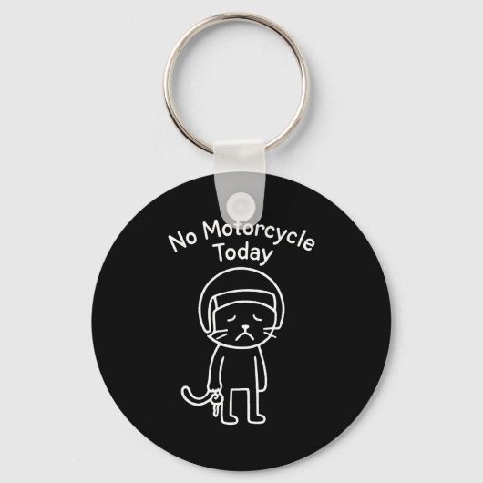 Grappige droevige kat meme motorfiets rit rijden l sleutelhanger (Voorkant)