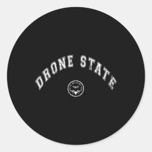 Grappige Drone Staat Vliegende Geheime Drone New J Ronde Sticker