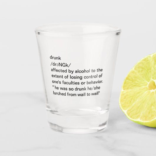 Grappige Dronken Definitie Feestje  Shot Glas (Voorkant)