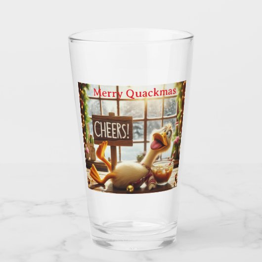 Grappige Dronken Eend Glas (Voorkant)