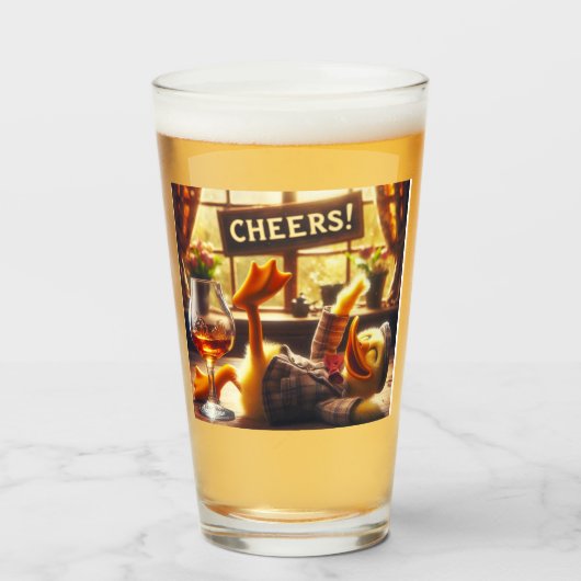 Grappige Dronken Eend Glas (Voorkant gevuld)