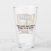 Grappige Dronken Haan Bierglas Glas (Achterkant)