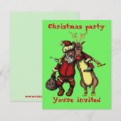 Grappige dronken kerstman en rudolph kerstkaart kaart (Voorkant / Achterkant)