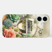 Grappige Droom Chic Bloemige Witte Wijn Hoesje (Achterkant (horizontaal))