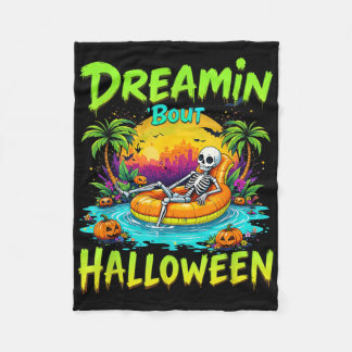 Grappige droom over Halloween Zomer Vibes Skel Fleece Deken