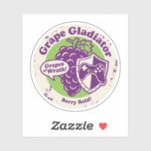Grappige Druif Gladiator Gamen & Eetgrappen Grafis Sticker (Vel)