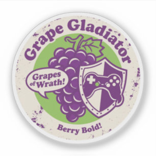 Grappige Druif Gladiator Gamen & Eetgrappen Grafis Sticker