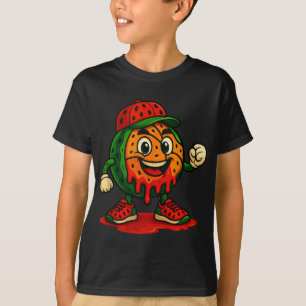 Grappige druipende watermeloen basketbal watermelo t-shirt