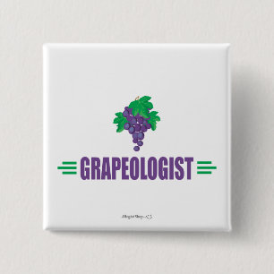 Grappige Druiven Vierkante Button 5,1 Cm