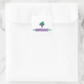 Grappige Druiven Vierkante Sticker (Tas)
