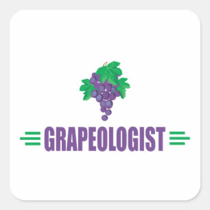 Grappige Druiven Vierkante Sticker