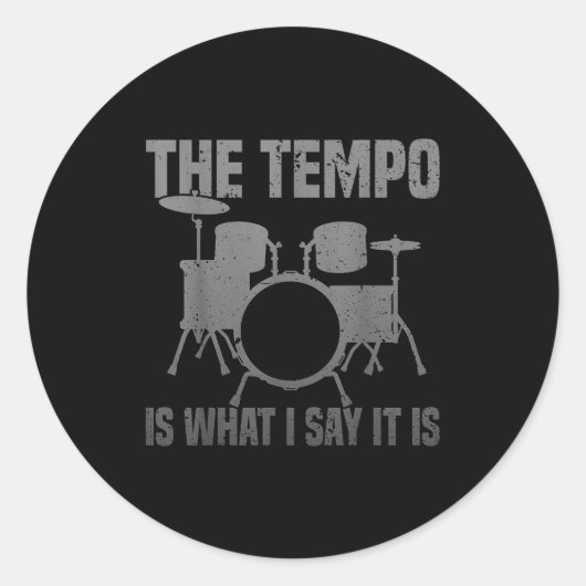 Grappige Drumkuns voor Mannen Vrouwen Drumline Dru Ronde Sticker (Voorkant)