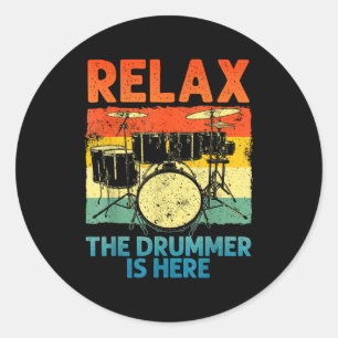 Grappige Drumkunsst voor Mannen Vrouwen Drumline D Ronde Sticker