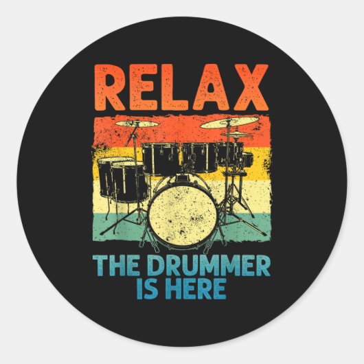 Grappige Drumkunsst voor Mannen Vrouwen Drumline D Ronde Sticker (Voorkant)