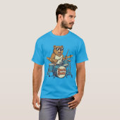 Grappige Drummer Beer Geboren Om Te Swingen T-shirt (Voorkant volledig)