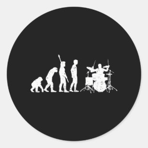 Grappige Drummer Drummen Percussie I Ronde Sticker
