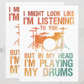 Grappige Drummer Kunst Voor Mannen Vrouwen Drumspe (Voorkant / Achterkant)