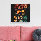 Grappige Drummer Kunst Voor Mannen Vrouwen Drumspe Canvas Afdruk (Insitu (Woonkamer))