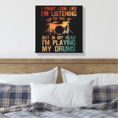 Grappige Drummer Kunst Voor Mannen Vrouwen Drumspe Canvas Afdruk (Insitu (Slaapkamer))
