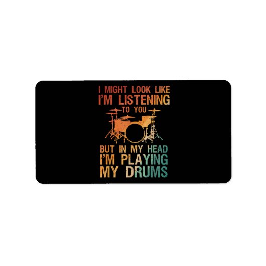 Grappige Drummer Kunst Voor Mannen Vrouwen Drumspe Etiket (Voorkant)