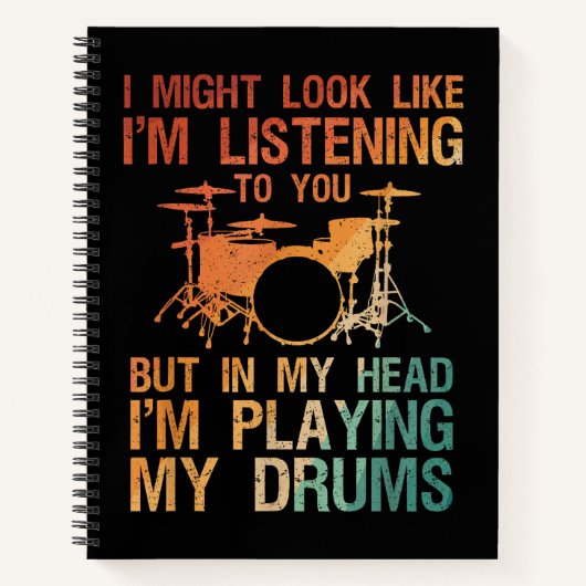 Grappige Drummer Kunst Voor Mannen Vrouwen Drumspe Notitieboek (Voorkant)