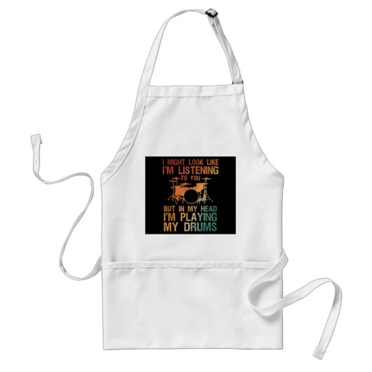 Grappige Drummer Kunst Voor Mannen Vrouwen Drumspe Standaard Schort (Voorkant)