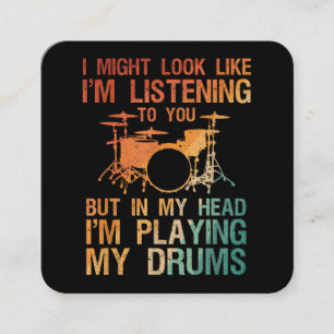 Grappige Drummer Kunst Voor Mannen Vrouwen Drumspe Vierkante Visitekaartje