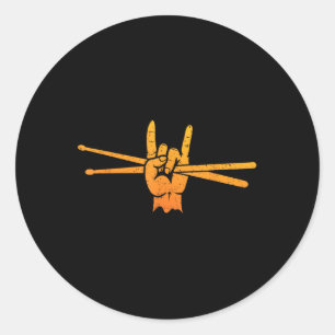 Grappige Drummer Kunst Voor Mannen Vrouwen Kindere Ronde Sticker